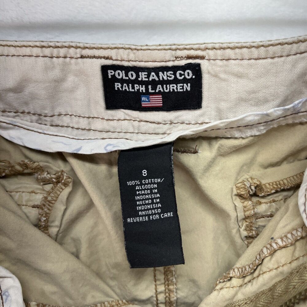 Polo Jeans Co Ralph Lauren Khaki Cargo Pants Women’s Sz 8 - Picture 8 of 9